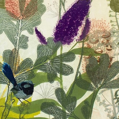 ECO TABLE RUNNER Wrens Banksia & Buddleia (42cm x 160cm)