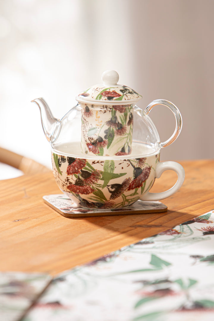 Silver Princess Glass Top Tea for One