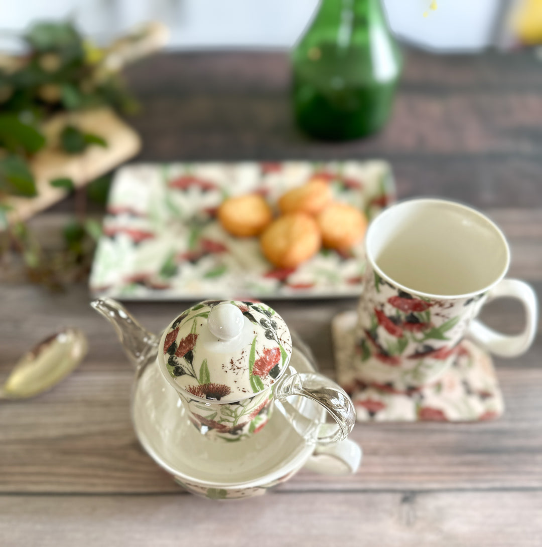 Silver Princess Glass Top Tea for One
