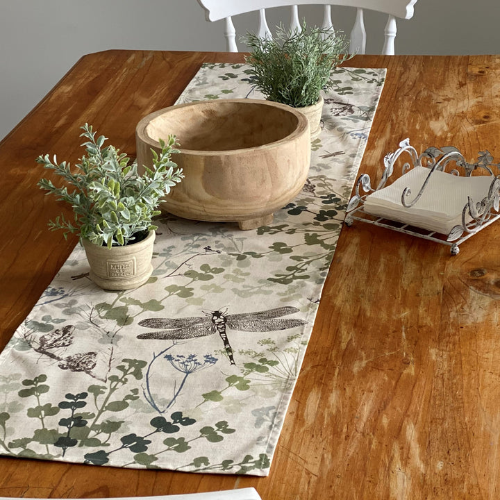 ECO Table Runner Dragonfly Delight Design (42cm x 160cm).