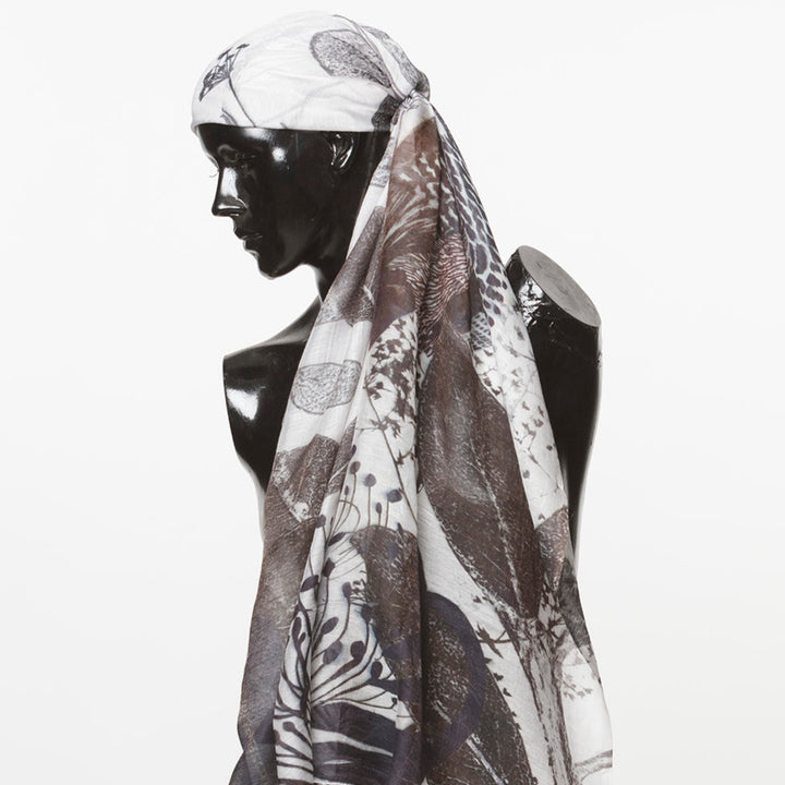 Kingfisher silk and modal designer scarf by artist Trudy Rice