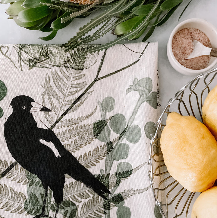 ECO Tea Towel Magpie Music Design.