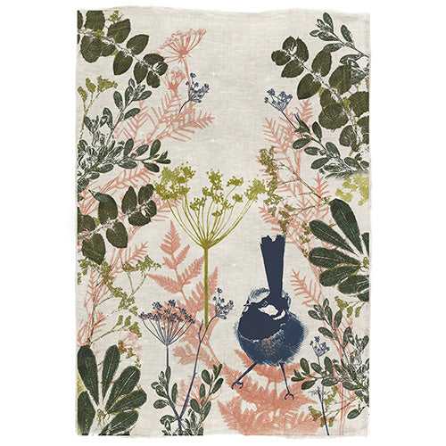 ECO Tea Towel Splendid Fairy-Wren Design.
