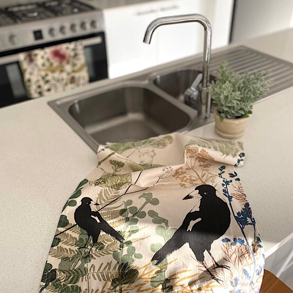 ECO Tea Towel Magpie Music Design.